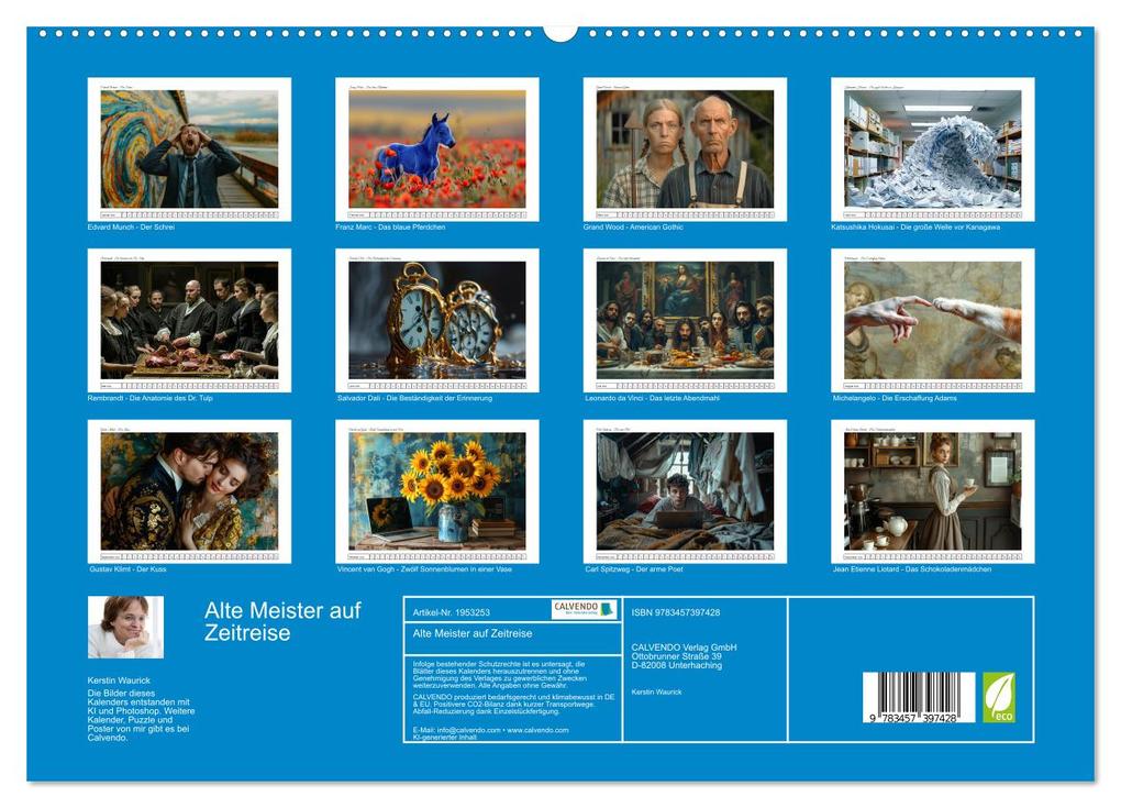 Weitere Ansicht: Alte Meister auf Zeitreise (hochwertiger Premium Wandkalender 2026 DIN A2 quer), Kunstdruck in Hochglanz | Kerstin Waurick, Calvendo