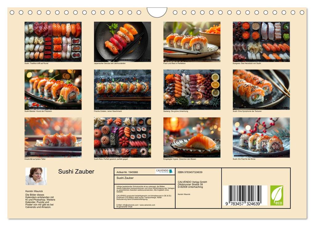 Weitere Ansicht: Sushi Zauber (Wandkalender 2026 DIN A4 quer), CALVENDO Monatskalender | Kerstin Waurick, Calvendo