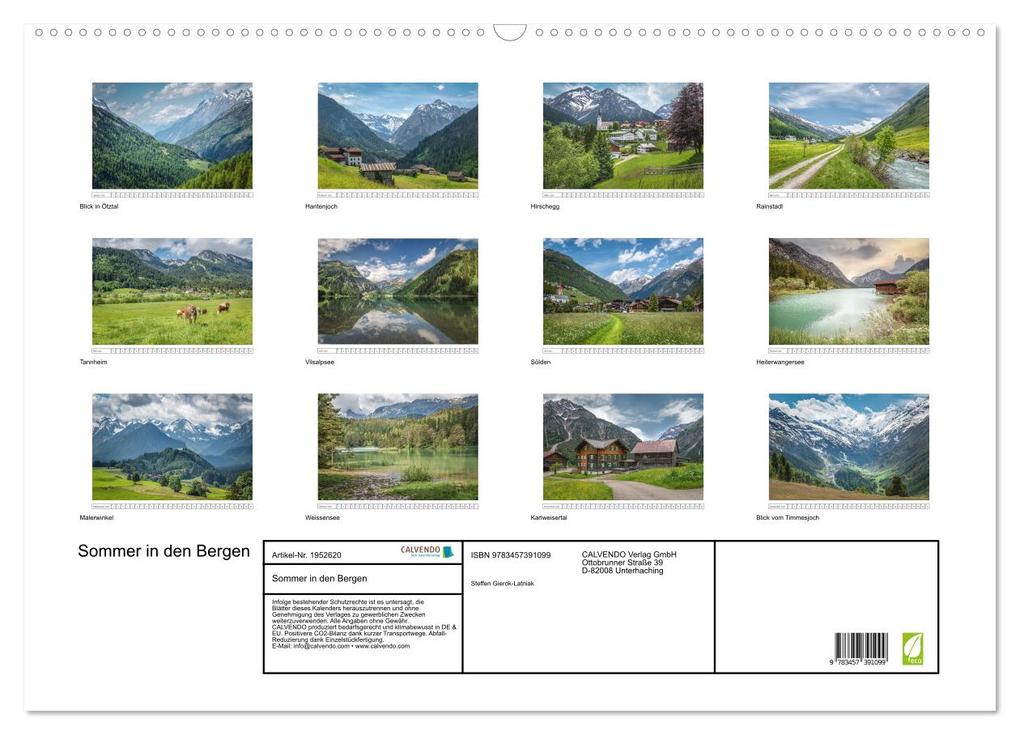 Weitere Ansicht: Sommer in den Bergen (Wandkalender 2026 DIN A2 quer), CALVENDO Monatskalender | Steffen Gierok-Latniak, Calvendo