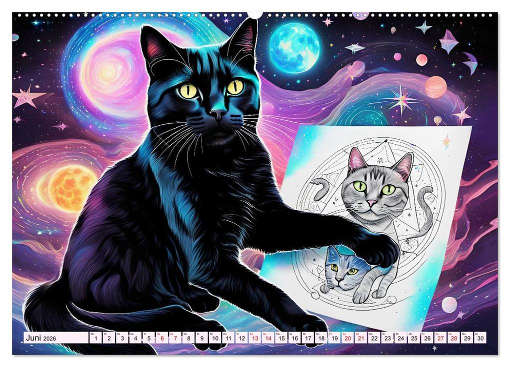 Weitere Ansicht: Katzen Schnurrige Künstler (hochwertiger Premium Wandkalender 2026 DIN A2 quer), Kunstdruck in Hochglanz | Dusanka Djeric, Calvendo