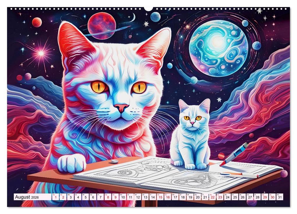 Weitere Ansicht: Katzen Schnurrige Künstler (hochwertiger Premium Wandkalender 2026 DIN A2 quer), Kunstdruck in Hochglanz | Dusanka Djeric, Calvendo