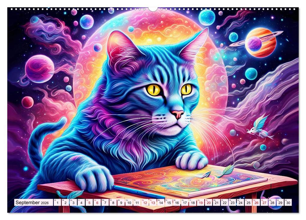Weitere Ansicht: Katzen Schnurrige Künstler (hochwertiger Premium Wandkalender 2026 DIN A2 quer), Kunstdruck in Hochglanz | Dusanka Djeric, Calvendo