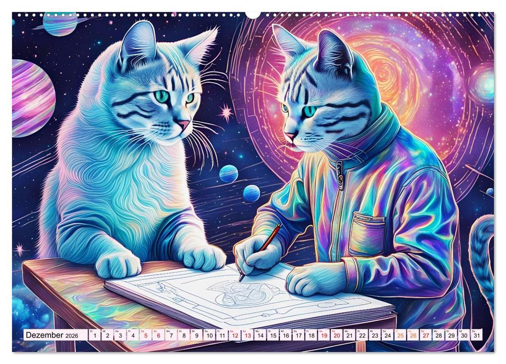 Weitere Ansicht: Katzen Schnurrige Künstler (hochwertiger Premium Wandkalender 2026 DIN A2 quer), Kunstdruck in Hochglanz | Dusanka Djeric, Calvendo