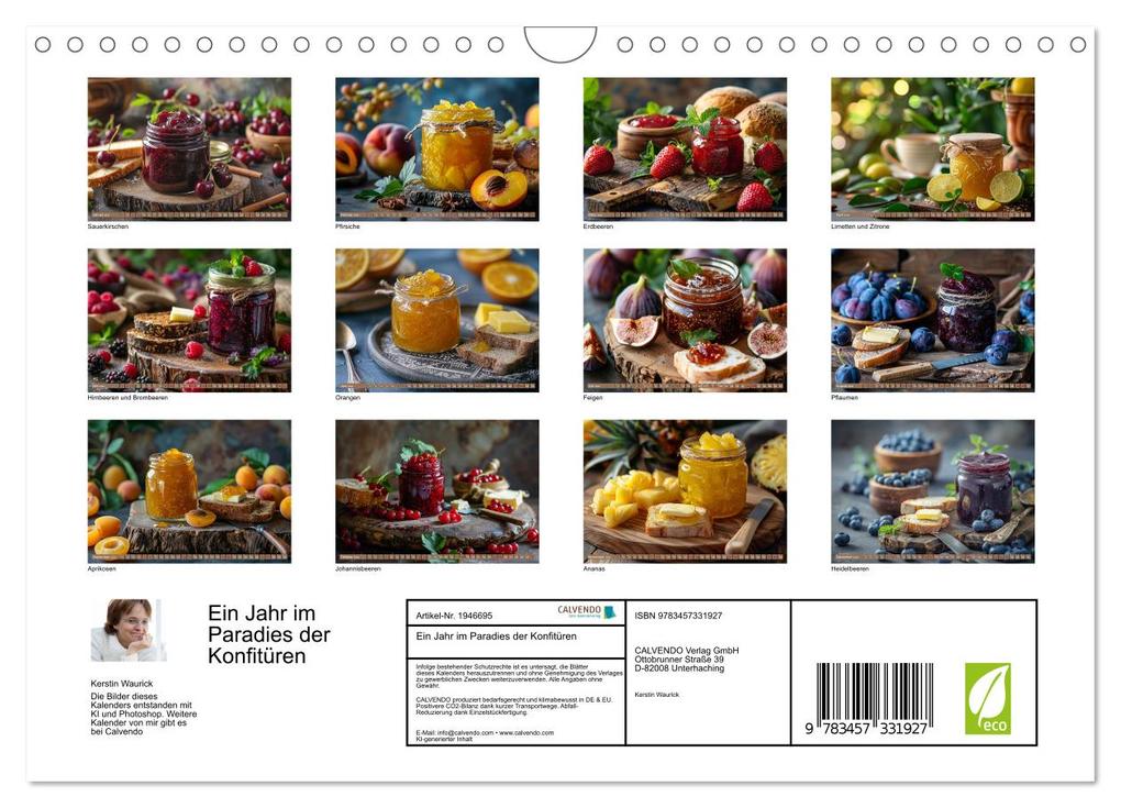 Weitere Ansicht: Ein Jahr im Paradies der Konfitüren (Wandkalender 2026 DIN A4 quer), CALVENDO Monatskalender | Calvendo, Kerstin Waurick