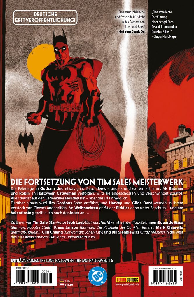 Weitere Ansicht: Batman: Das lange Halloween - Das letzte Halloween | Jeph Loeb, Eduardo Risso, Klaus Janson, Mark Chiarello, Cliff Chiang