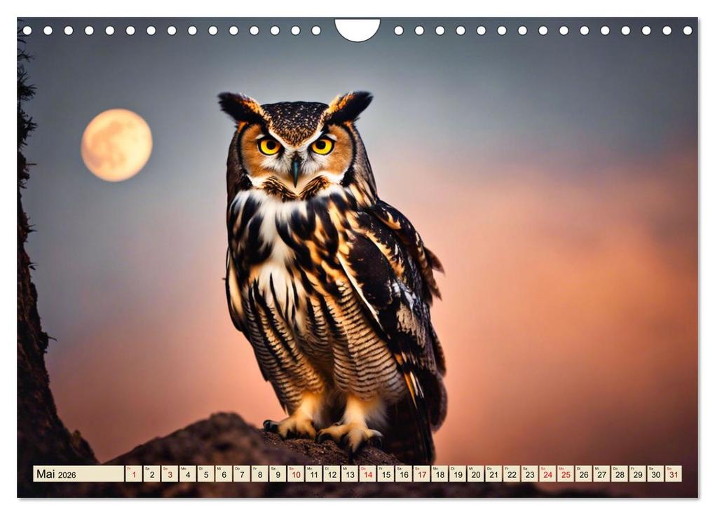 Weitere Ansicht: Heimische Tiere im Mondlicht (Wandkalender 2026 DIN A4 quer), CALVENDO Monatskalender | Claudia Kleemann, Calvendo
