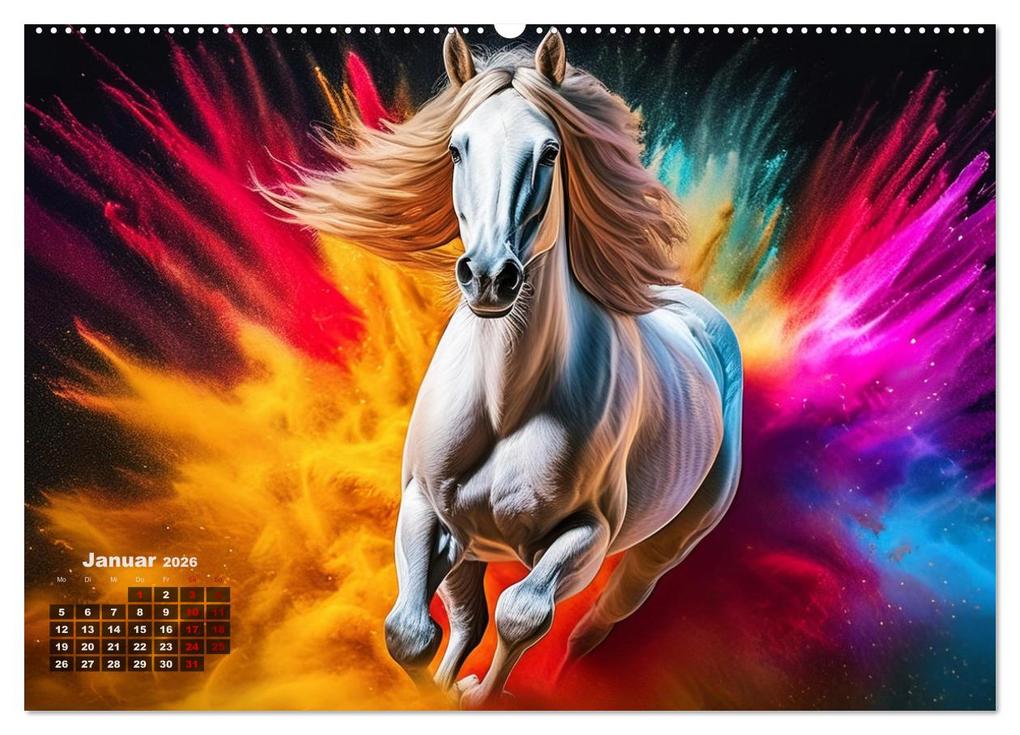 Weitere Ansicht: Pferde im Farbenrausch (Wandkalender 2026 DIN A2 quer), CALVENDO Monatskalender | Fotodesign Verena Scholze, Calvendo