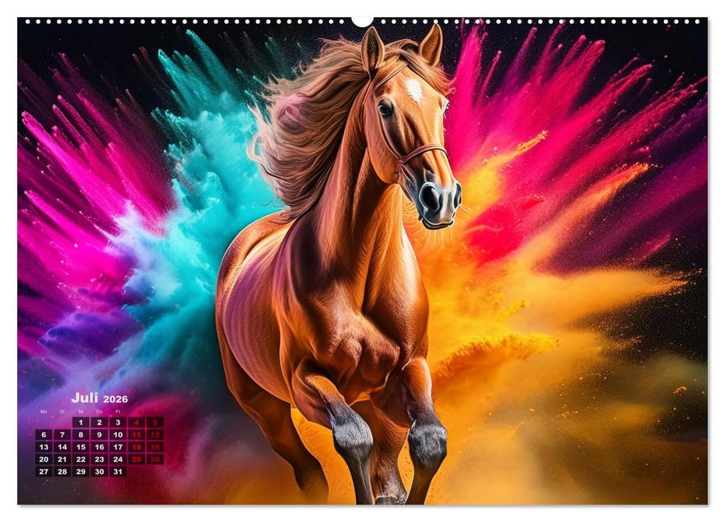 Weitere Ansicht: Pferde im Farbenrausch (Wandkalender 2026 DIN A2 quer), CALVENDO Monatskalender | Fotodesign Verena Scholze, Calvendo