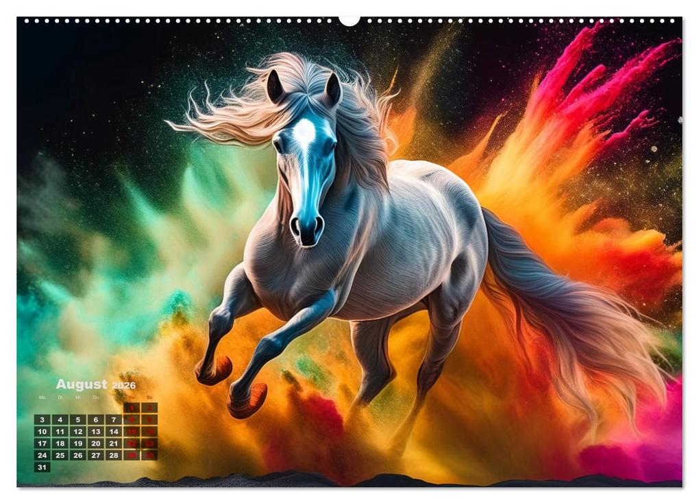 Weitere Ansicht: Pferde im Farbenrausch (Wandkalender 2026 DIN A2 quer), CALVENDO Monatskalender | Fotodesign Verena Scholze, Calvendo