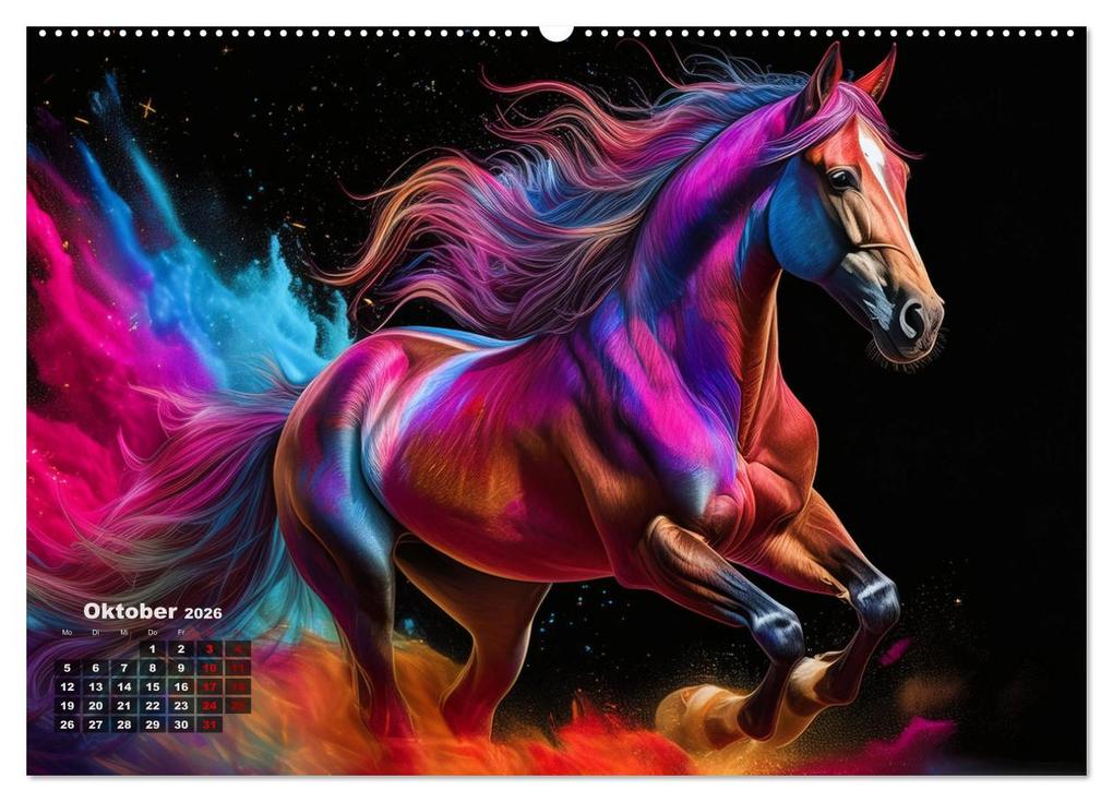 Weitere Ansicht: Pferde im Farbenrausch (Wandkalender 2026 DIN A2 quer), CALVENDO Monatskalender | Fotodesign Verena Scholze, Calvendo