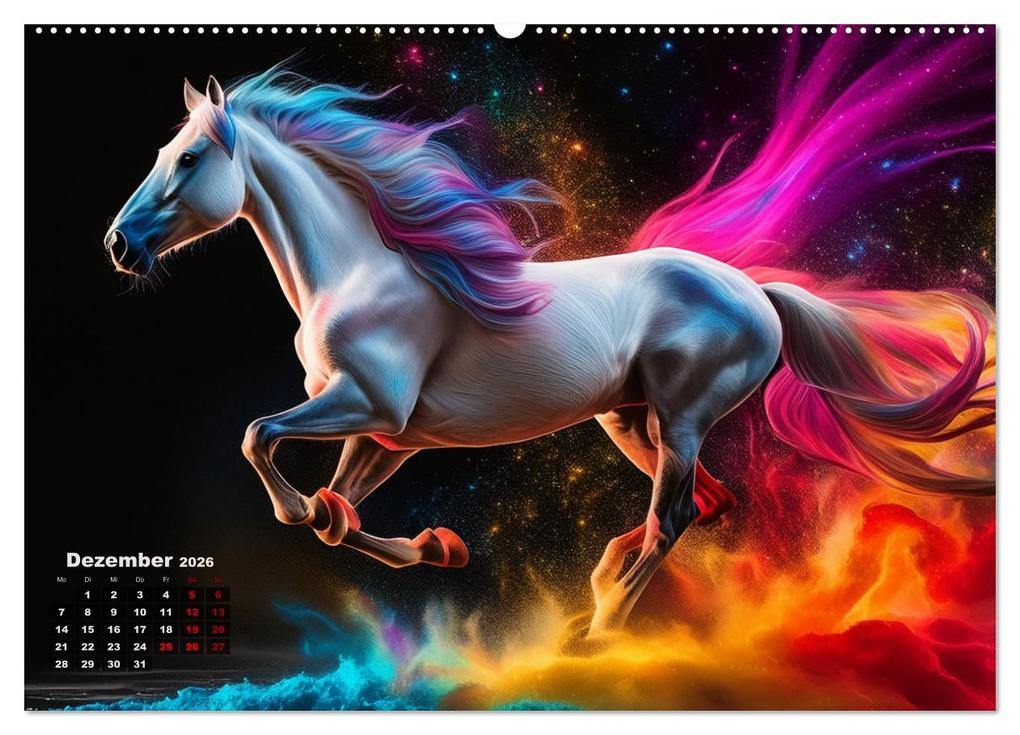 Weitere Ansicht: Pferde im Farbenrausch (Wandkalender 2026 DIN A2 quer), CALVENDO Monatskalender | Fotodesign Verena Scholze, Calvendo