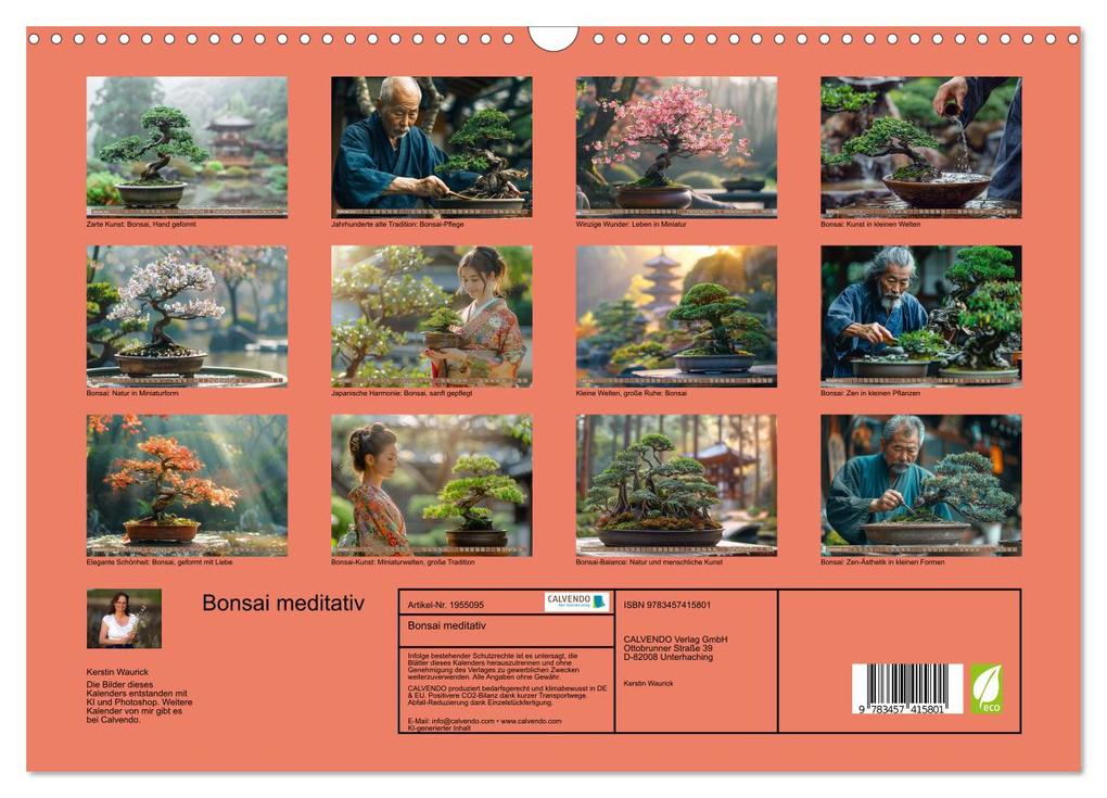 Weitere Ansicht: Bonsai meditativ (Wandkalender 2026 DIN A3 quer), CALVENDO Monatskalender | Kerstin Waurick, Calvendo