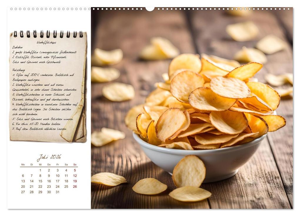 Weitere Ansicht: Kartoffelzeit - Zwölf klassische KI Kartoffelgerichte mit Rezept (Wandkalender 2026 DIN A2 quer), CALVENDO Monatskalender | Calvendo, Fred Schimak