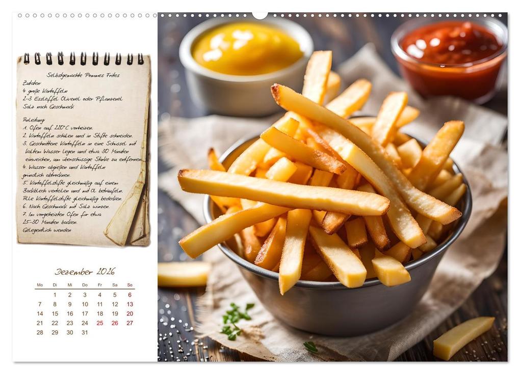 Weitere Ansicht: Kartoffelzeit - Zwölf klassische KI Kartoffelgerichte mit Rezept (Wandkalender 2026 DIN A2 quer), CALVENDO Monatskalender | Calvendo, Fred Schimak