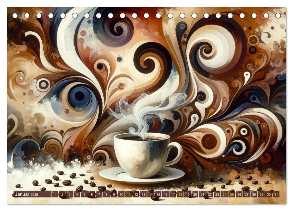 Weitere Ansicht: Kaffee & Kunst: Ein Kalender für Genießer (Tischkalender 2026 DIN A5 quer), CALVENDO Monatskalender | Calvendo, artefacti, artefacti artefacti