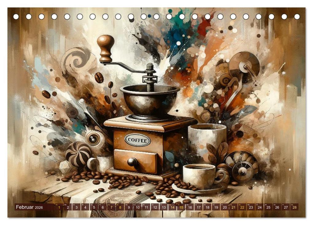 Weitere Ansicht: Kaffee & Kunst: Ein Kalender für Genießer (Tischkalender 2026 DIN A5 quer), CALVENDO Monatskalender | Calvendo, artefacti, artefacti artefacti