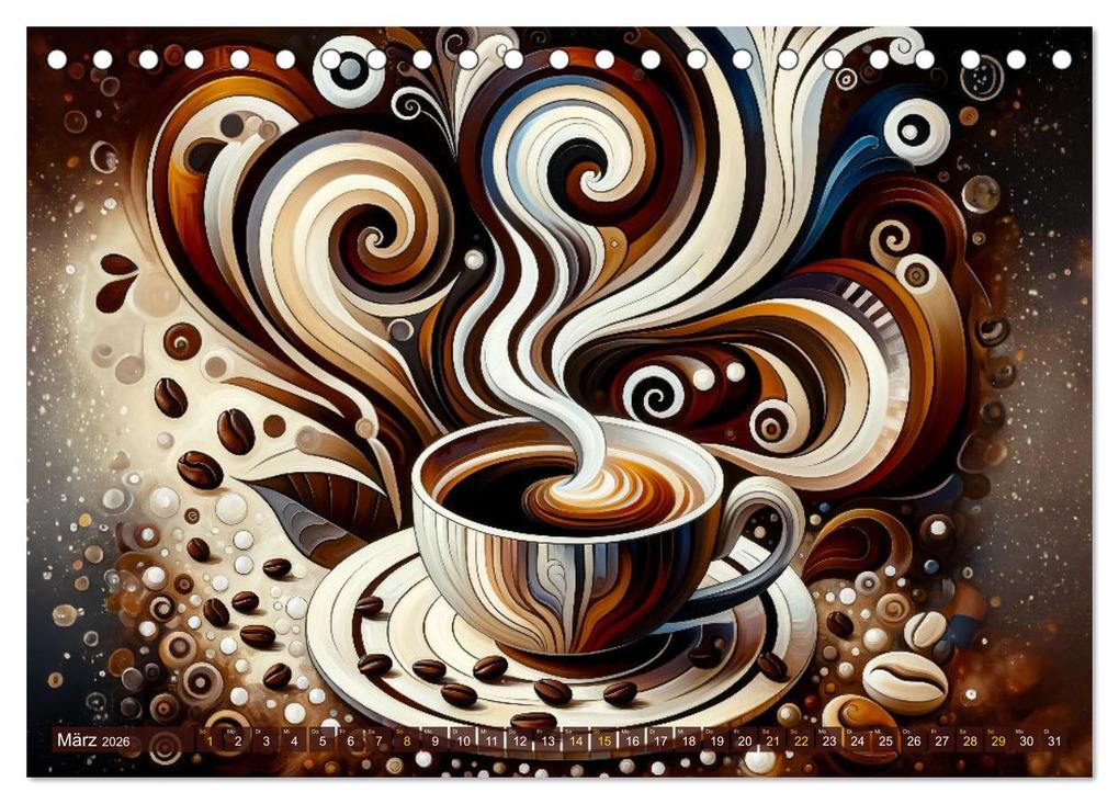 Weitere Ansicht: Kaffee & Kunst: Ein Kalender für Genießer (Tischkalender 2026 DIN A5 quer), CALVENDO Monatskalender | Calvendo, artefacti, artefacti artefacti