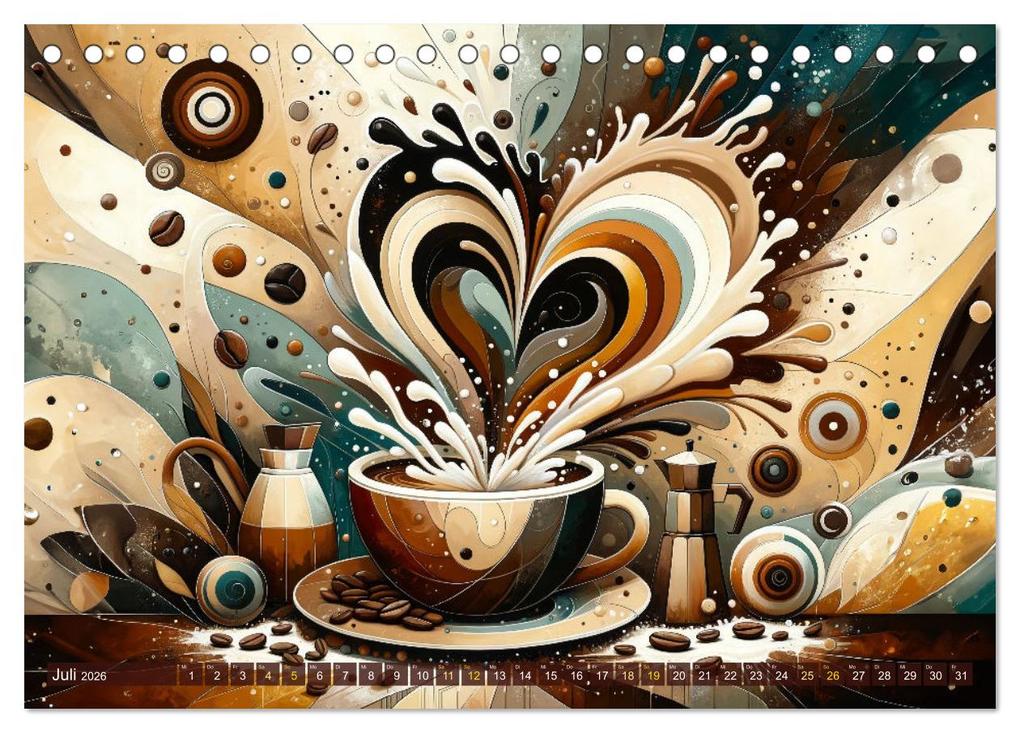 Weitere Ansicht: Kaffee & Kunst: Ein Kalender für Genießer (Tischkalender 2026 DIN A5 quer), CALVENDO Monatskalender | Calvendo, artefacti, artefacti artefacti