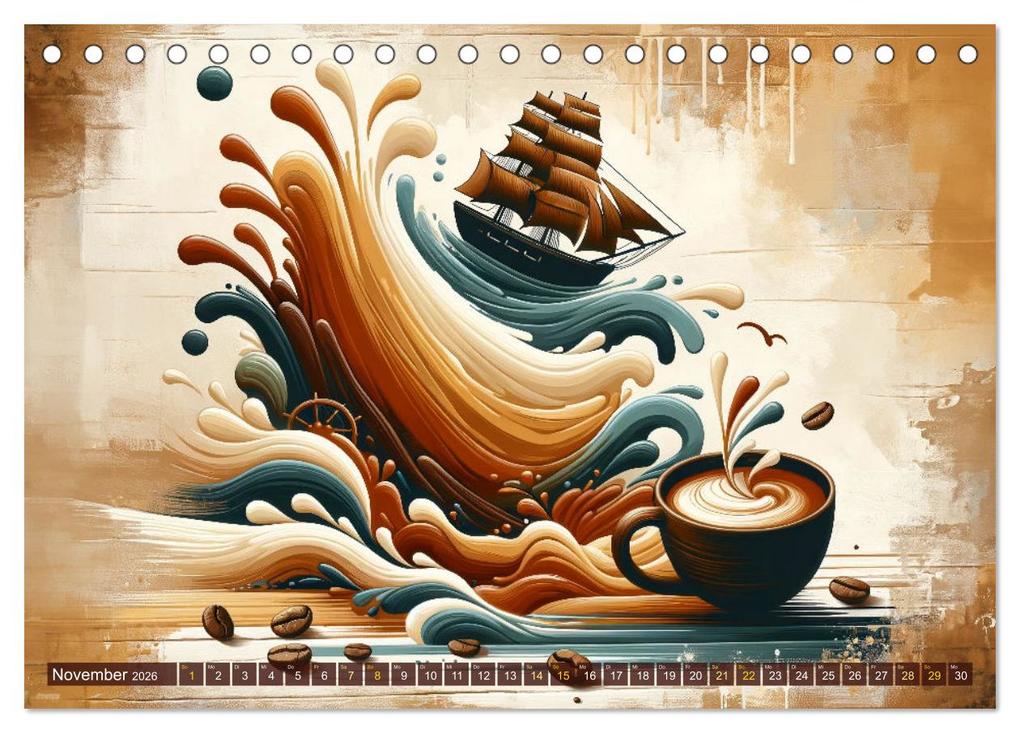 Weitere Ansicht: Kaffee & Kunst: Ein Kalender für Genießer (Tischkalender 2026 DIN A5 quer), CALVENDO Monatskalender | Calvendo, artefacti, artefacti artefacti