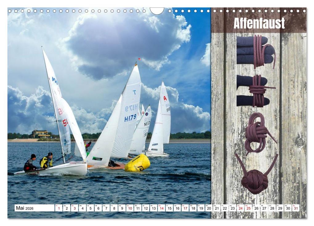 Weitere Ansicht: Schnittige Jollen - wichtige Knoten (Wandkalender 2026 DIN A3 quer), CALVENDO Monatskalender | Calvendo, Claudia Kleemann