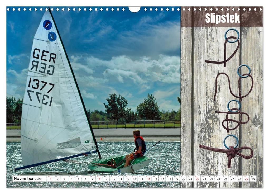 Weitere Ansicht: Schnittige Jollen - wichtige Knoten (Wandkalender 2026 DIN A3 quer), CALVENDO Monatskalender | Calvendo, Claudia Kleemann