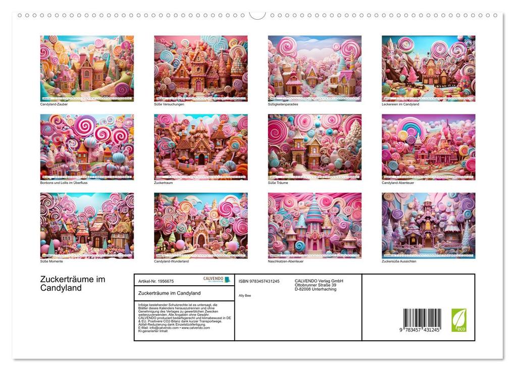Weitere Ansicht: Zuckerträume im Candyland (hochwertiger Premium Wandkalender 2026 DIN A2 quer), Kunstdruck in Hochglanz | Calvendo, Ally Bee