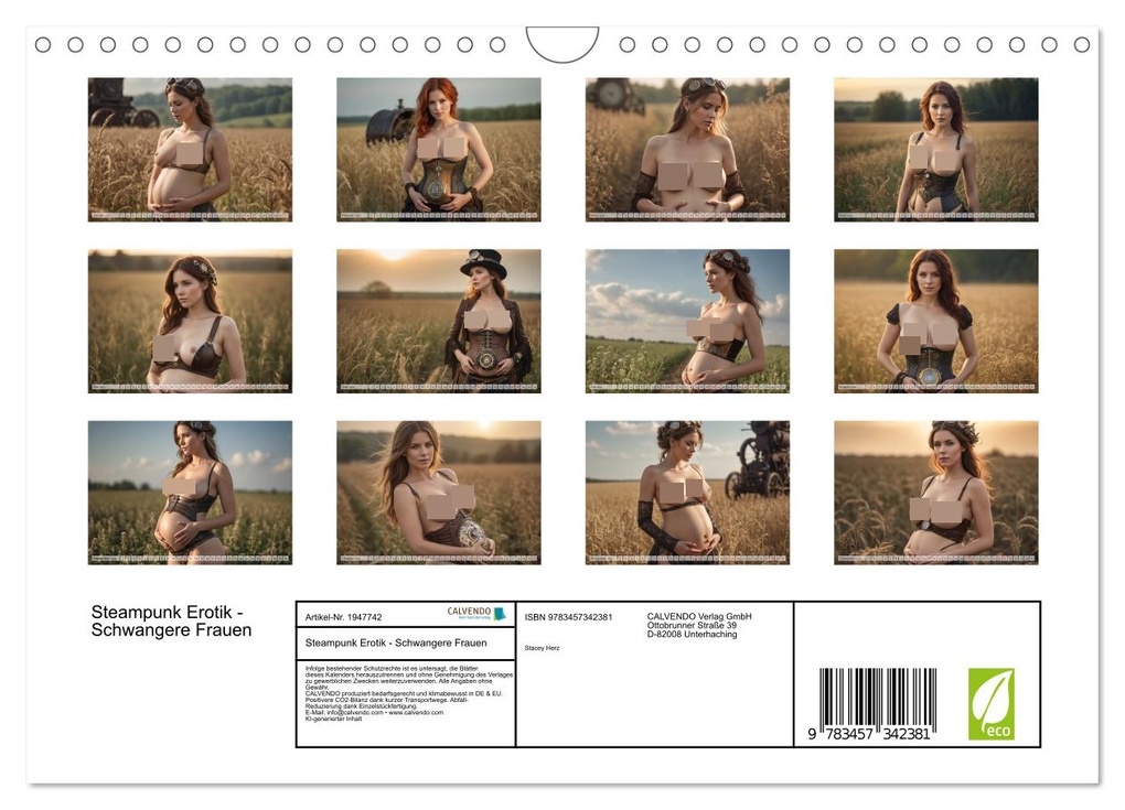 Weitere Ansicht: Steampunk Erotik - Schwangere Frauen (Wandkalender 2026 DIN A4 quer), CALVENDO Monatskalender | Calvendo, Stacey Herz