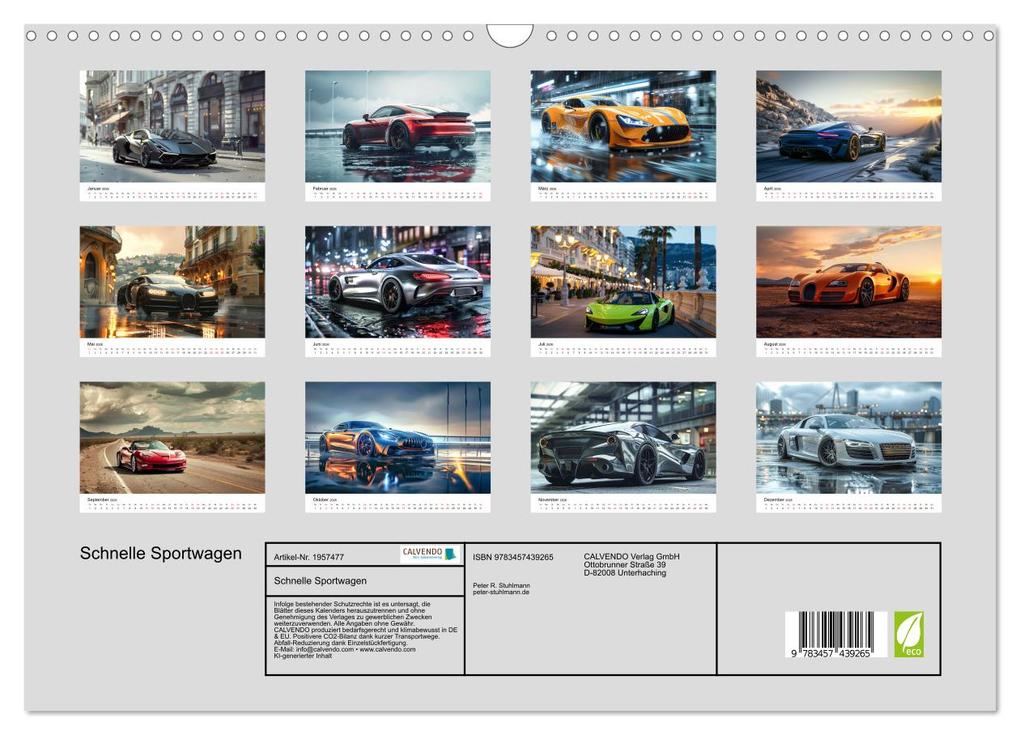 Weitere Ansicht: Schnelle Sportwagen (Wandkalender 2026 DIN A3 quer), CALVENDO Monatskalender | Calvendo, Peter R. Stuhlmann