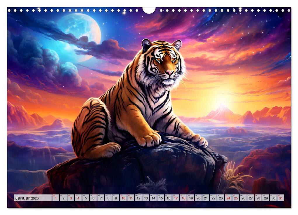 Weitere Ansicht: Jahr des Tigers - Porträts des chinesischen Tierkreiszeichens (Wandkalender 2026 DIN A3 quer), CALVENDO Monatskalender | Anja Frost, Calvendo