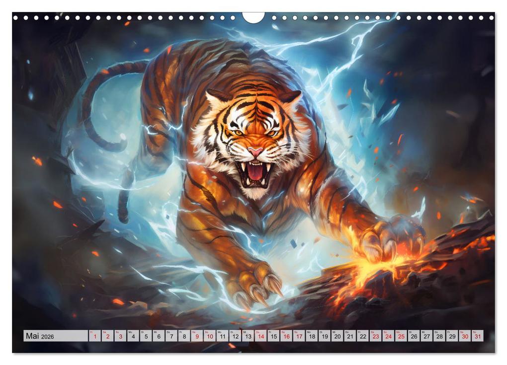 Weitere Ansicht: Jahr des Tigers - Porträts des chinesischen Tierkreiszeichens (Wandkalender 2026 DIN A3 quer), CALVENDO Monatskalender | Anja Frost, Calvendo