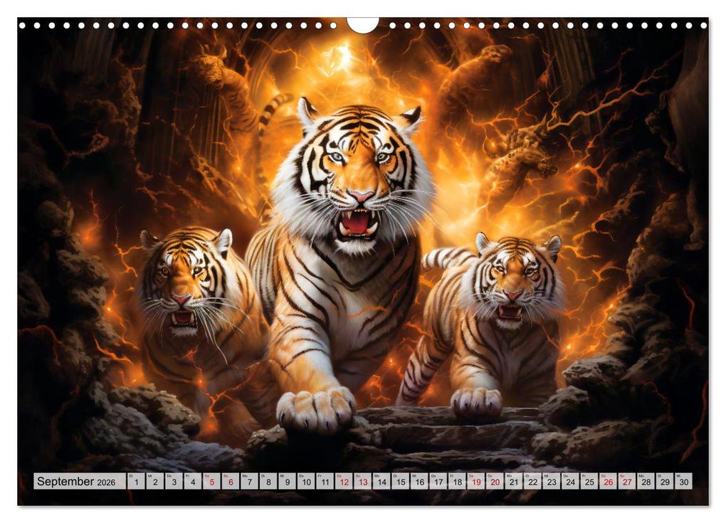 Weitere Ansicht: Jahr des Tigers - Porträts des chinesischen Tierkreiszeichens (Wandkalender 2026 DIN A3 quer), CALVENDO Monatskalender | Anja Frost, Calvendo