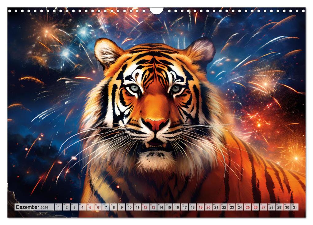 Weitere Ansicht: Jahr des Tigers - Porträts des chinesischen Tierkreiszeichens (Wandkalender 2026 DIN A3 quer), CALVENDO Monatskalender | Anja Frost, Calvendo