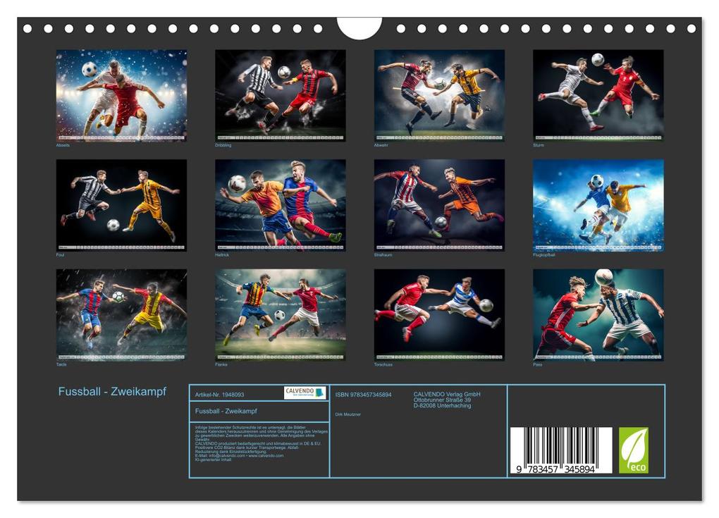 Weitere Ansicht: Fussball - Zweikampf (Wandkalender 2026 DIN A4 quer), CALVENDO Monatskalender | Dirk Meutzner, Calvendo