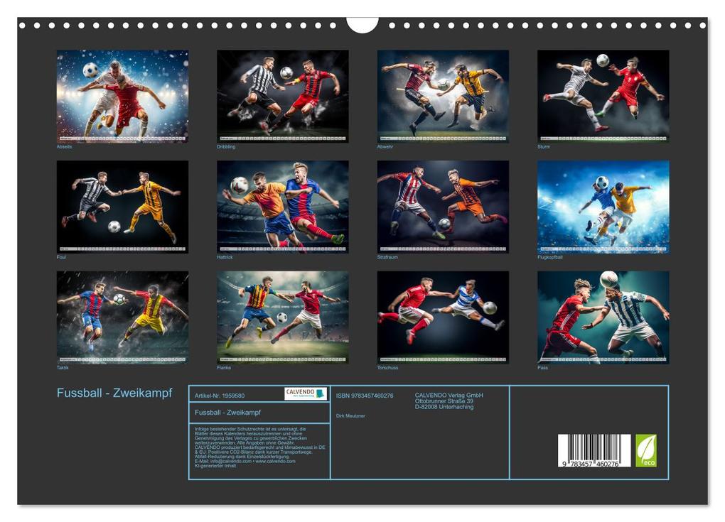 Weitere Ansicht: Fussball - Zweikampf (Wandkalender 2026 DIN A3 quer), CALVENDO Monatskalender | Dirk Meutzner, Calvendo