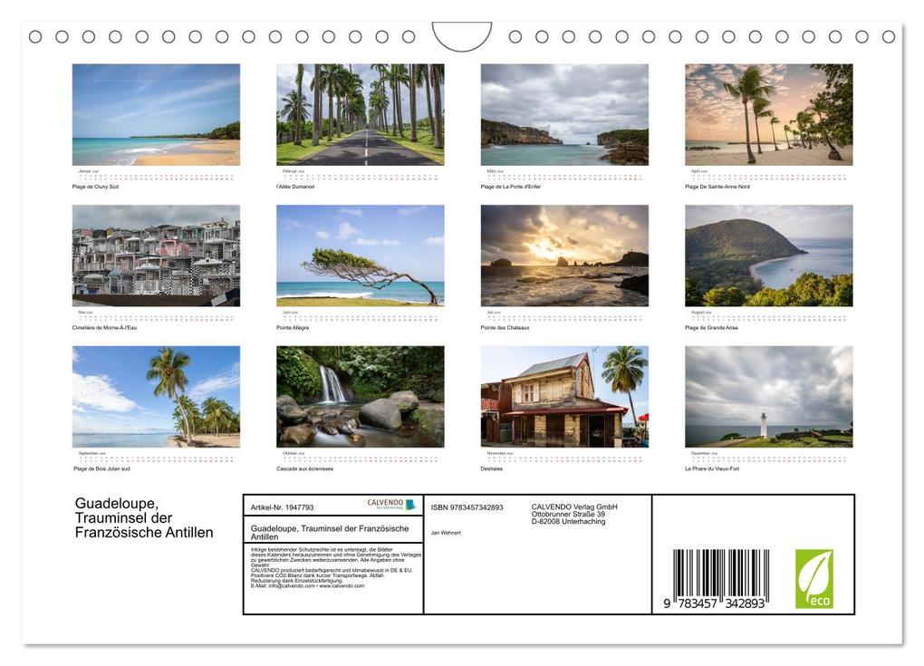 Weitere Ansicht: Guadeloupe, Trauminsel der Französische Antillen (Wandkalender 2026 DIN A4 quer), CALVENDO Monatskalender | Jan Wehnert, Calvendo