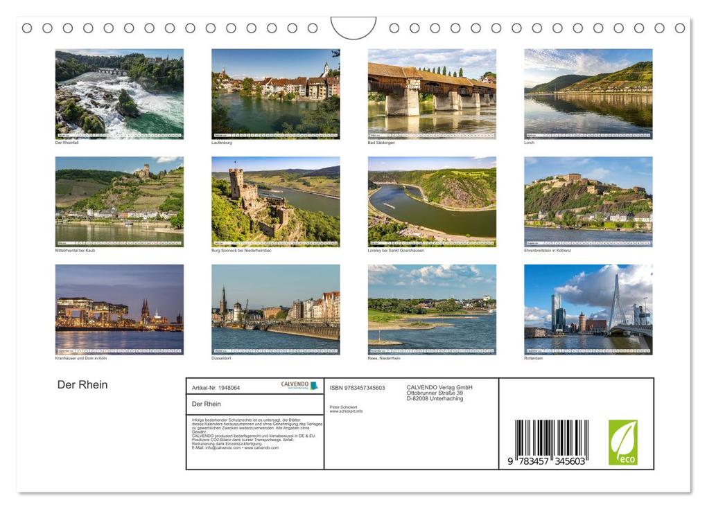 Weitere Ansicht: Der Rhein (Wandkalender 2026 DIN A4 quer), CALVENDO Monatskalender | Peter Schickert, Calvendo