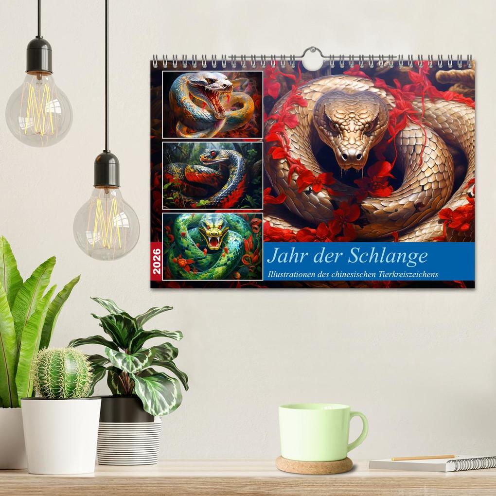 Weitere Ansicht: Jahr der Schlange - Illustrationen des chinesischen Tierkreiszeichens (Wandkalender 2026 DIN A4 quer), CALVENDO Monatskalender | Anja Frost, Calvendo