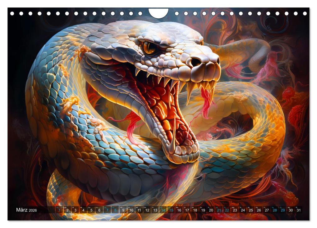 Weitere Ansicht: Jahr der Schlange - Illustrationen des chinesischen Tierkreiszeichens (Wandkalender 2026 DIN A4 quer), CALVENDO Monatskalender | Anja Frost, Calvendo