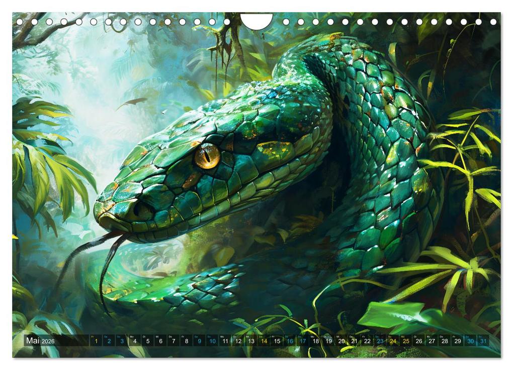 Weitere Ansicht: Jahr der Schlange - Illustrationen des chinesischen Tierkreiszeichens (Wandkalender 2026 DIN A4 quer), CALVENDO Monatskalender | Anja Frost, Calvendo