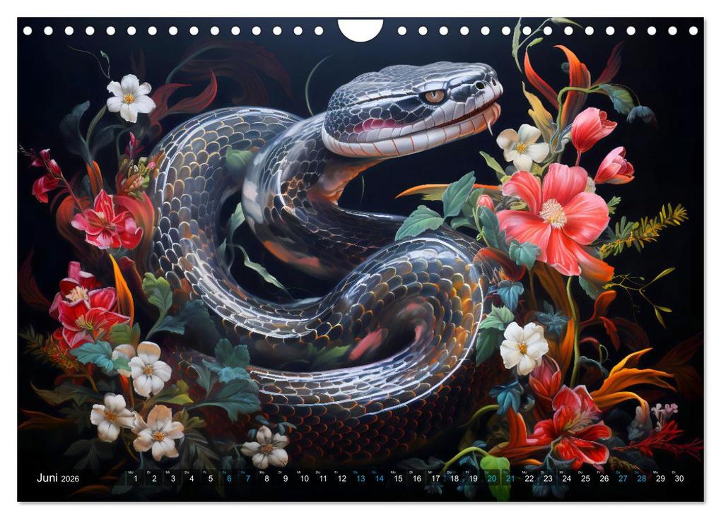 Weitere Ansicht: Jahr der Schlange - Illustrationen des chinesischen Tierkreiszeichens (Wandkalender 2026 DIN A4 quer), CALVENDO Monatskalender | Anja Frost, Calvendo