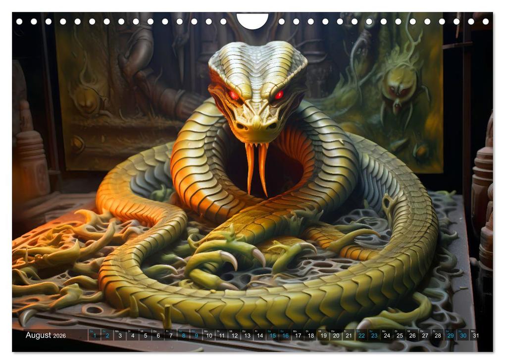 Weitere Ansicht: Jahr der Schlange - Illustrationen des chinesischen Tierkreiszeichens (Wandkalender 2026 DIN A4 quer), CALVENDO Monatskalender | Anja Frost, Calvendo