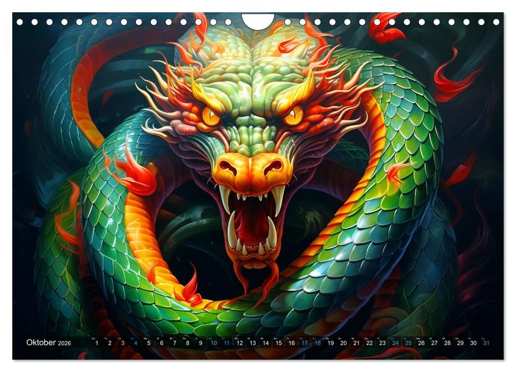 Weitere Ansicht: Jahr der Schlange - Illustrationen des chinesischen Tierkreiszeichens (Wandkalender 2026 DIN A4 quer), CALVENDO Monatskalender | Anja Frost, Calvendo