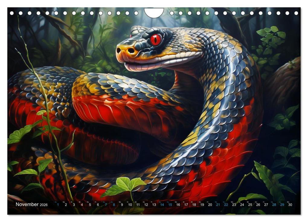 Weitere Ansicht: Jahr der Schlange - Illustrationen des chinesischen Tierkreiszeichens (Wandkalender 2026 DIN A4 quer), CALVENDO Monatskalender | Anja Frost, Calvendo