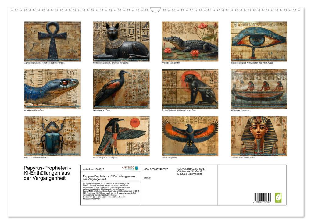 Weitere Ansicht: Papyrus-Propheten - KI-Enthüllungen aus der Vergangenheit (Wandkalender 2026 DIN A2 quer), CALVENDO Monatskalender | artefacti artefacti, Calvendo, artefacti