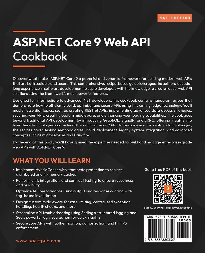 Weitere Ansicht: ASP.NET Core 9 Web API Cookbook | Luke Avedon, Garry Cabrera