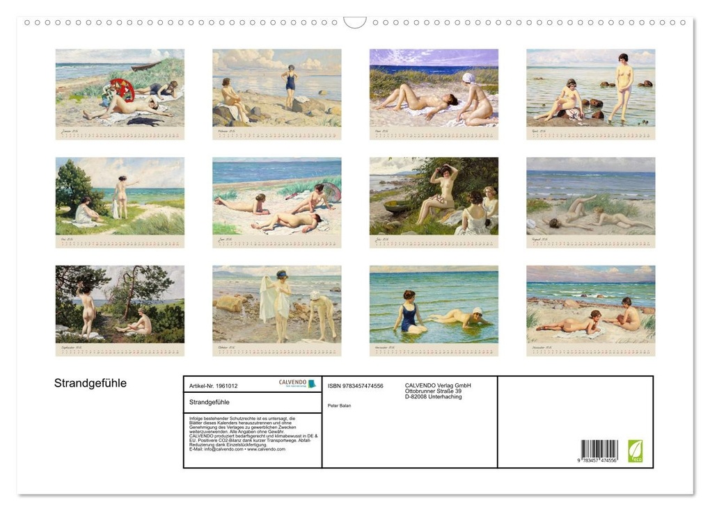 Weitere Ansicht: Strandgefühle (Wandkalender 2026 DIN A2 quer), CALVENDO Monatskalender | Calvendo, Peter Balan
