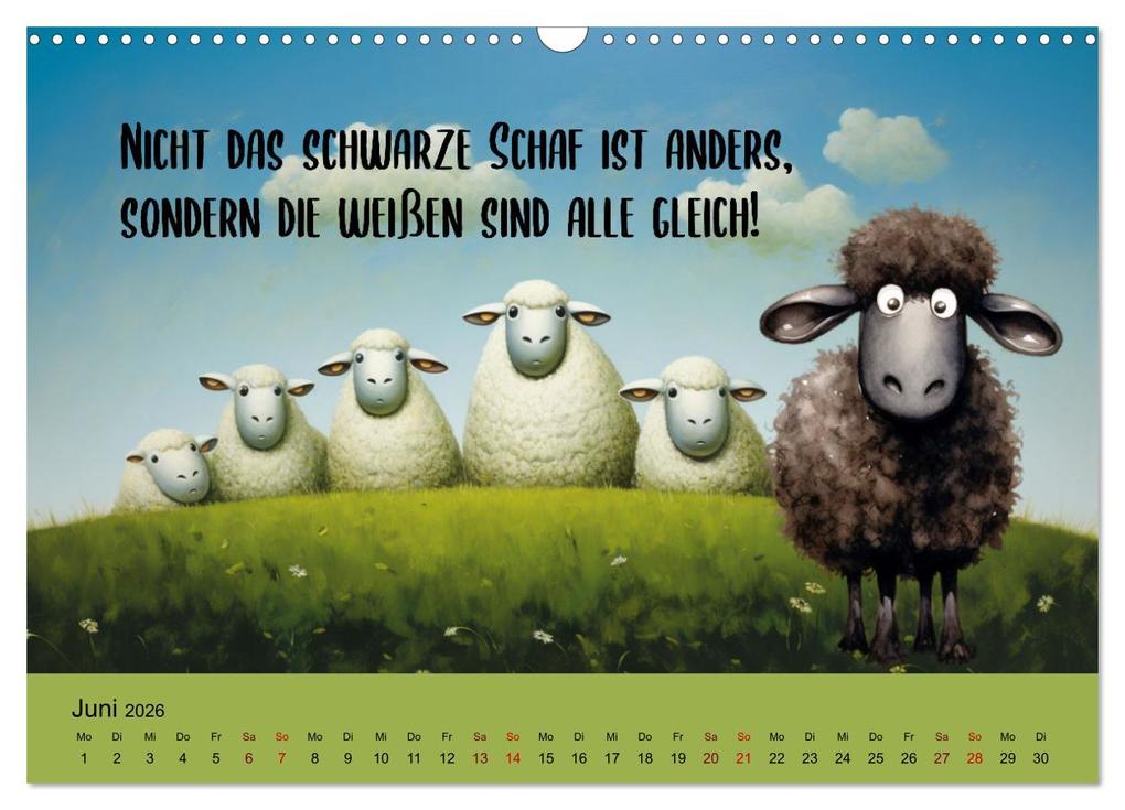 Weitere Ansicht: Schafsprüche (Wandkalender 2026 DIN A3 quer), CALVENDO Monatskalender | Calvendo, Sabine Löwer