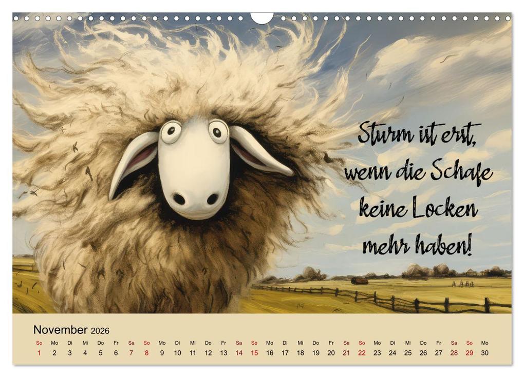 Weitere Ansicht: Schafsprüche (Wandkalender 2026 DIN A3 quer), CALVENDO Monatskalender | Calvendo, Sabine Löwer