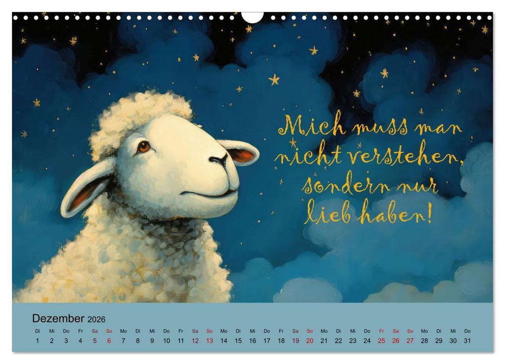 Weitere Ansicht: Schafsprüche (Wandkalender 2026 DIN A3 quer), CALVENDO Monatskalender | Calvendo, Sabine Löwer