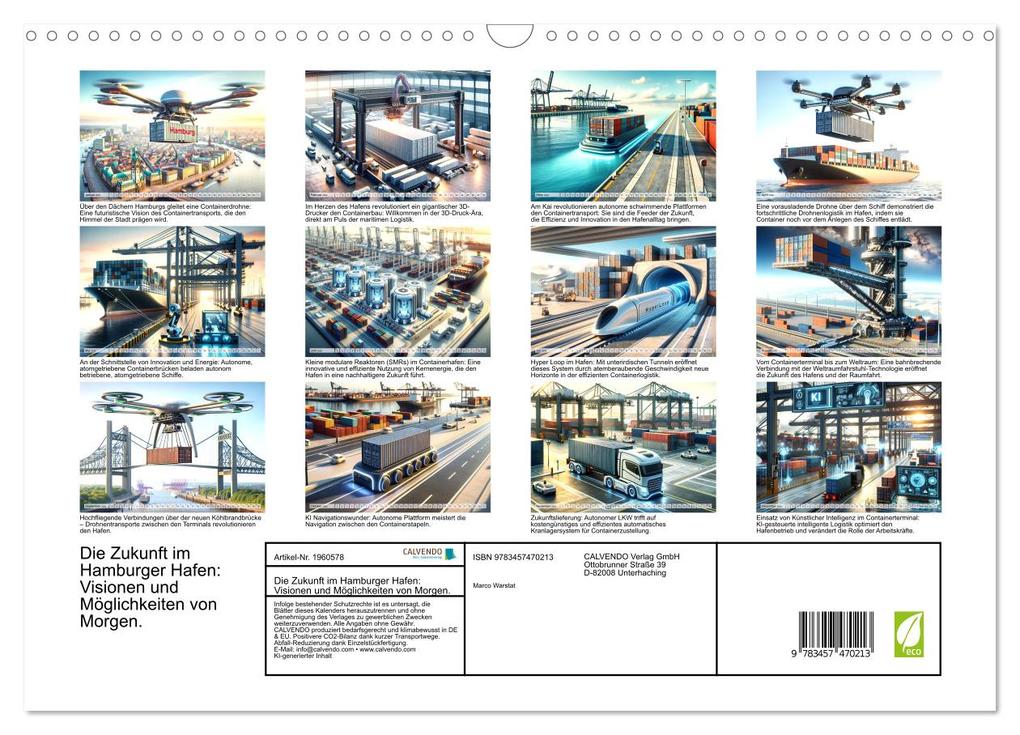 Weitere Ansicht: Die Zukunft im Hamburger Hafen: Visionen und Möglichkeiten von Morgen. (Wandkalender 2026 DIN A3 quer), CALVENDO Monatskalender | Calvendo, Marco Warstat